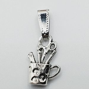 Paint art cup silver necklace bracelet pendant charm handmade New 2 for 20.00